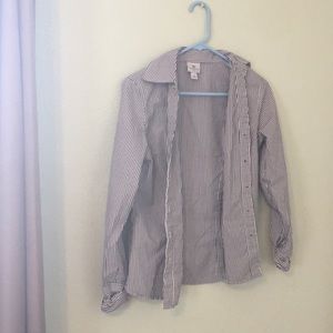 Striped button up top